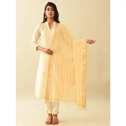 JAYPORE Striped Cotton Silk Dupatta-picture-21