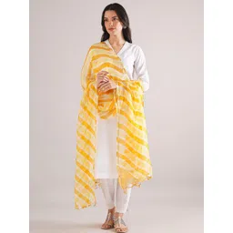 JAYPORE Striped Dyed Pure Cotton Dupatta-picture-10