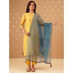 Jaypore Teal Blue Dupatta-picture-16
