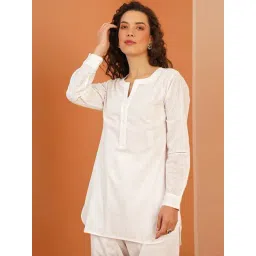 Jaypore White Striped Regular Fit Tunic-picture-32
