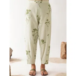 JAYPORE Women Floral Printed Loose Fit Trousers-picture-13