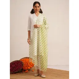 Jaypore Women Green Tie and Dye Lehriya Dupatta-picture-28