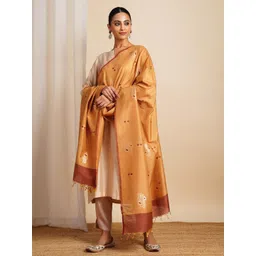 JAYPORE Woven Design Cotton Silk Dupatta-picture-34