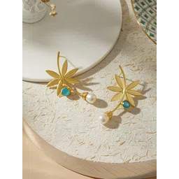 Jazz and Sizzle Gold-Plated Contemporary Drop Earrings-picture-24