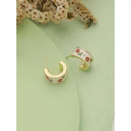 Jazz and Sizzle Gold-Plated Contemporary Half Hoop Earrings-picture-10