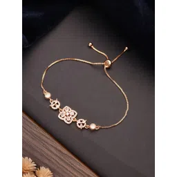 Jazz and Sizzle Gold-Plated Cubic Zirconia Studded Link Bracelet-picture-21