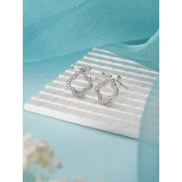 Jazz and Sizzle Silver-Plated American Diamond Studded Contemporary Studs-picture-14