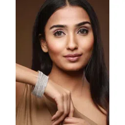 Jazz And Sizzle Silver-Plated & CZ Studded Bangles for Women - Set of 12-picture-15