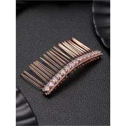Jazz and Sizzle Women Rose Gold-Plated Embellished Comb Pin-picture-21