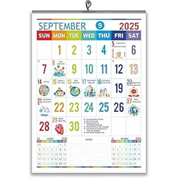 JAZZY ARTS Important Dates English Monthly Wall Calendar 2025 For Home & Office, 12 sheets of monthly wall calendar 2025 front side only printing-picture-28