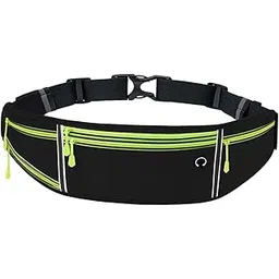 jazzy pearls JAZZY PEARLS® Running Belt Fanny Pack Elastic Running Waist Pack for Walking Travel Hiking Black Green-Sporting Goods-Fitness Running & Yoga-Fitness Equipment & Gear-Running Belts-1 Running Waist Bag-picture-18