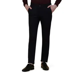 JB Studio Black Cotton Slim Fit Trousers-picture-21