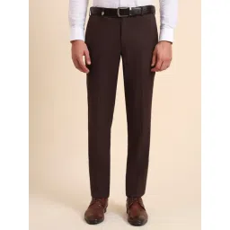 JB Studio Brown Viscose Slim Fit Trousers-picture-33