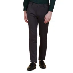 JB Studio Charcoal Cotton Slim Fit Trousers-picture-30