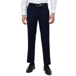 JB Studio Navy Blue Slim Fit Trousers-picture-12