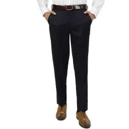 JB Studio Navy Blue Slim Fit Trousers-picture-14