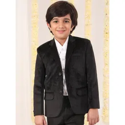 JBN Creation Boys Notched Lapel Velvet Single-Breasted Blazer-picture-46