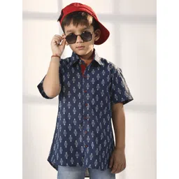 JBN Creation Boys Premium Floral Printed Spread Collar Cotton Shirt-picture-24