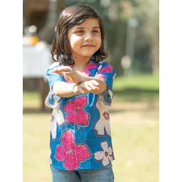 JBN Creation Boys Premium Floral Printed Spread Collar Cotton Shirt-picture-21