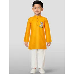 JBN Creation Boys Quirky Printed Band Collar Regular Kurta With Pyjamas-picture-21