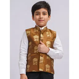 JBN Creation Boys Woven Floral Printed Mandarin Collar Neck Nehru Jacket-picture-45