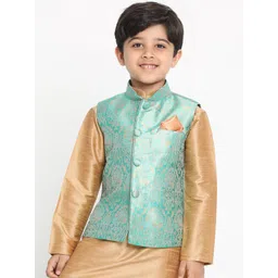 JBN Creation Boys Woven Slim Fit Banarasi Nehru Jacket-picture-38