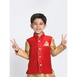 JBN Creation Boys Woven Slim Fit Banarasi Nehru Jacket-picture-53