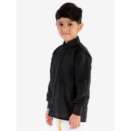 JBN Creation Full Sleeves Solid Shirt - Black image 4