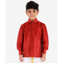 JBN Creation Full Sleeves Solid Shirt - Red-picture-13