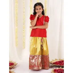 JBN Creation Girls Ethnic Motifs Woven Design Ready To Wear Lehenga-picture-38