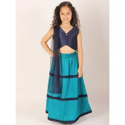 JBN Creation Girls Turquoise Blue Embellished Beads and Stones Ready to Wear Lehenga & Blouse With Dupatta-picture-27