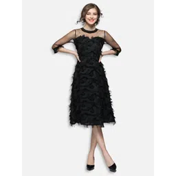 JC Collection Black Choker Neck Midi Dress-picture-25