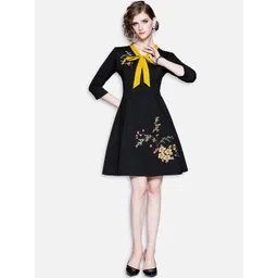 JC Collection Black Floral Dress-picture-34