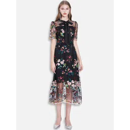JC Collection Black Floral Midi Dress-picture-15
