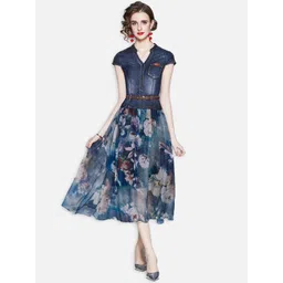 JC Collection Blue Tie and Dye Midi Dress-picture-15