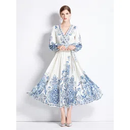 JC Collection Floral Printed A-Line Midi Dress-picture-33