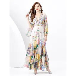 JC Collection Floral Printed Bell Sleeves Maxi Dress-picture-34