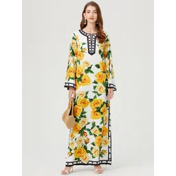 JC Collection Floral Printed Round Neck Maxi Dress-picture-30