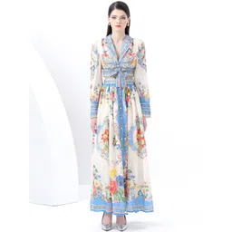 JC Collection Floral Printed V-Neck Top With Skirt-picture-33