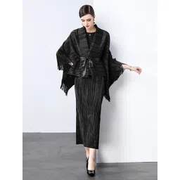 JC Collection Round Neck Top With Skirt Co-Ords-picture-36