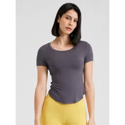 JC Collection Styled Back Round Neck Short Sleeves Sports Top-picture-16