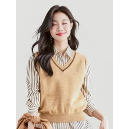 JC Collection V-Neck Sleeveless Sweater Vest-picture-32