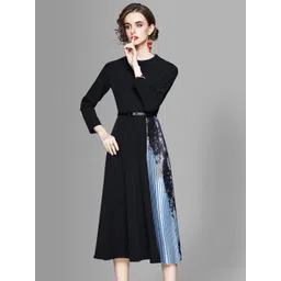JC Collection Women Black & Blue Midi Dress-picture-25