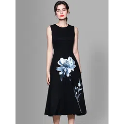 JC Collection Women Black Floral Printed Midi Dress-picture-33
