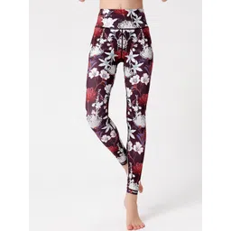 JC Collection Women Floral Printed Slim-Fit Gym Tights-picture-19