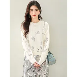 JC Collection Women Floral Pullover with Embellished Detail-picture-27