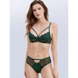 JC Collection Women Green Solid Lingerie Set-picture-11