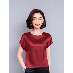 JC Collection Women Maroon Extended Sleeves Polyester Casual Top-picture-11