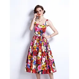 JC Collection Women Pink Floral Printed Midi Dress-picture-30