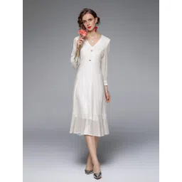 JC Collection Women White Embellished A-Line Midi Dress-picture-17